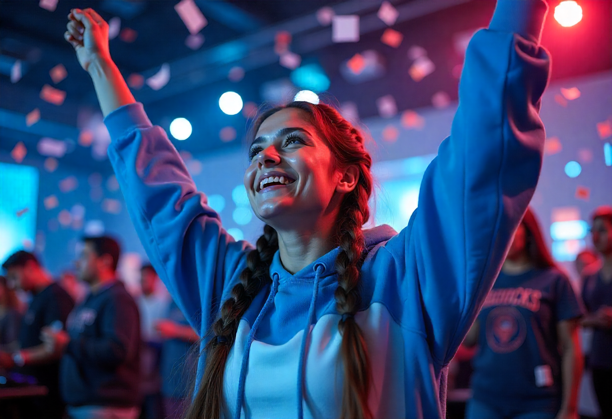 Student achieving esports success